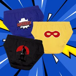NUSYL Boys Pack Of 3 Printed Mid Rise Basic Briefs - NUBCBRFPO3.0156-picture-27