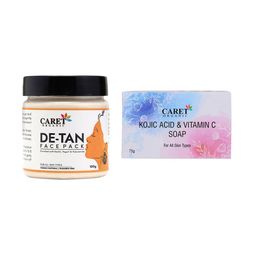 CARET ORGANIC De-Tan Face Pack - 100 g With Vitamin C Kojic Soap - 75 g-16