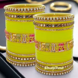 BeautyTrends Set Of 58 Gold-Plated Kundan-Studded Bangles-32