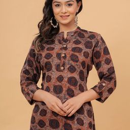 PrintBarn Women Mandarin Collar Printed Top-picture-31