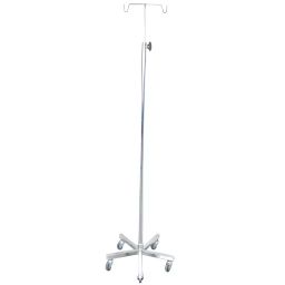 Sarvagya Surgical Saline Stand with 5 Pronged Stainless Steel Base, Pipe and Rod, SSPL556C-46