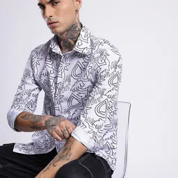 UNRL Tropical Printed Monochrome Casual Shirt-picture-5