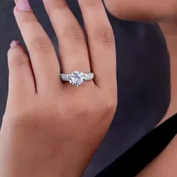 TKRB SALES 925 Silver Rhodium Plated American Diamond Studded Finger Ring-picture-9