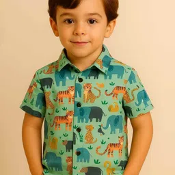 YK Boys Conversational Printed Spread Collar Casual Shirt-picture-36