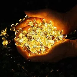NSCC 4 m Plastic LED Silicone Flower Fairy Lights ‎16 LEDs Warm White-3