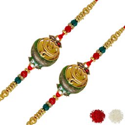 MEIRA JEWELLERY 4-Pcs Rakhi With Roli Chawal & Greeting Card-image-81
