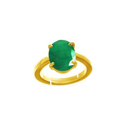 RRVGEM 6.50 KT Unisex Gold-Plated Green Emerald Ring-36