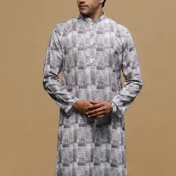 Sanwara Geometric Printed Mandarin Collar Cotton Straight Kurta-picture-55