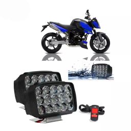Cartronics 15  LED Fog Light With On/Off Switch for Bajaj Pulsar 220 DTS-i Black(Set of 2 Pcs)-45