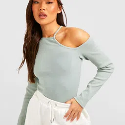 Boohoo Ribbed Cut-Out Detail Bodysuit-picture-32