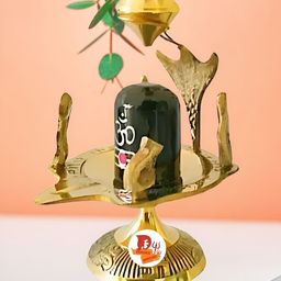 DARIDRA BHANJAN Black Shivling With Shiv Parivar Religious Idol Showpiece-image-95