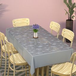 Myntra Elegant Homes Grey Floral Cotton 6-Seater Table Cover-image-88