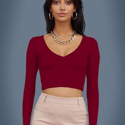 Dream Beauty Fashion Women V-Neck Fitted Crop Top-image-40