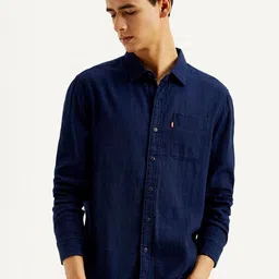 Levis Men Classic Slim Fit Solid Spread Collar Cotton Casual Shirt-picture-27