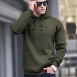 BEING WANTED Typography Printed Hooded Cotton Pullover Sweatshirt-picture-42