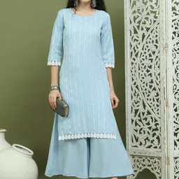 Jompers Women Geometric Thread Work Floral Kurta-picture-50