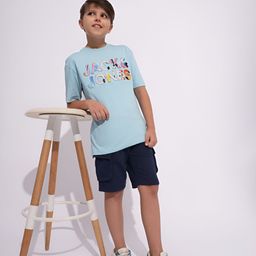 Jack & Jones Junior Boys Typography Printed Drop-Shoulder Sleeves Pure Cotton T-shirt-image-70