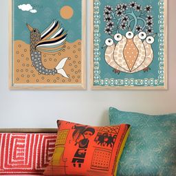 Kotart Blue & Brown 2 Pieces Wooden Floral and Botanical Wall Arts-picture-25