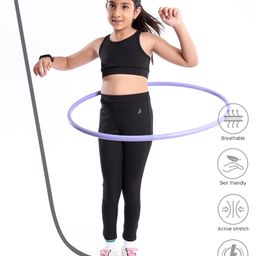 Pine Active Sleeveless Solid High Stretch Sports Bra & Leggings - Black-16