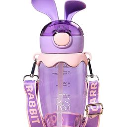 FunBlast Cute Design Water Bottle with Sipper and Strap Purple - 580 ml-image-78
