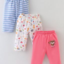 OHMS Single Jersey Knit Full Length Lounge Pants Striped & Floral Print Pack of 3 - Multicolor-picture-15