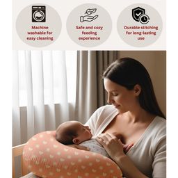 NEW COMERS Newborn Nursing Feeding Pillow, Breastfeeding Pillows with Removable Cover - Peach-image-72