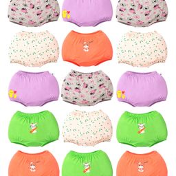 SuperBottoms Pure Cotton Knit Pack Of 15 Cute Animals Printed Bloomers - Multi Colour-picture-25