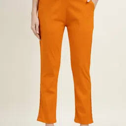 ZARI Women Jaipur Cotton Viscsoe Pant with Side Lace Trousers-image-91