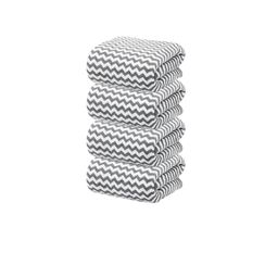 Black gold Grey 4Pc Striped Terry Cotton 300 GSM Towel Set-picture-26