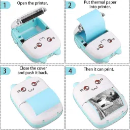 SOHIT Gallery Mini Bluetooth Thermal Printer, Portable Label Printer Inkfree Printer Thermal Receipt Printer-image-29