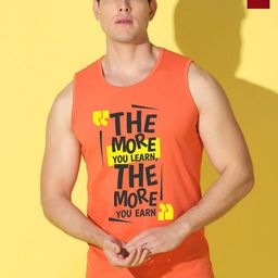 WOOSTRO Pack Of 2 Printed Combo Cotton Innerwear Vests VWS26(MORE ORANGE)(ENJOY MAROON)-image-91
