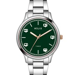 Helix Women Brass Embellished Dial & Stainless Steel Bracelet Straps Watch TW060HL04T-38