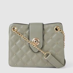 Fastrack Olive Green Embellished Quilted Sling Bag-picture-49