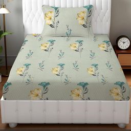 IVAZA Lime Green Cotton 600 TC Bedsheets-image-85