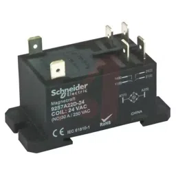 Schneider Electric 12 V DC Coil 20 A Switching Current DPST Panel Mount Power Relay, 92S7A22D-24-45