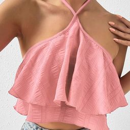 Stylecast X Slyck Halter Neck Ruffles Crop Top-picture-32