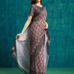 RACHNA Ajrak Printed Block Saree image 3