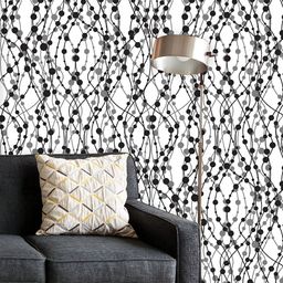 ArtzFolio Printed UV-Resistant Anti-Bacterial Black And White Geometry Peel & Stick Wallpaper-77