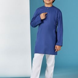 YK Boys Pure Cotton Regular Round Neck Kurta with Pyjamas-image-27