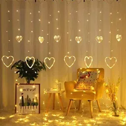 X4Decor Heart Curtain 6+6 Led Light Warm White-7