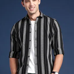 Mast & Harbour Men Standard Striped Casual Shirt-picture-1