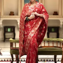 zinzraa Ethnic Motifs Zari Pure Silk Kanjeevaram Saree-picture-38