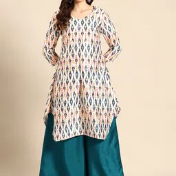 Sayisha Ethnic Motifs Printed Regular Mirror Work Pure Cotton Kurta with Palazzos-36
