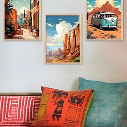 Kotart Brown & White 3 Pieces Wooden Modern Painting Wall Arts-picture-47
