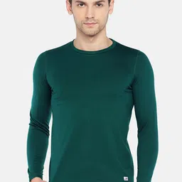 Sweet Dreams Men Green Solid Round Neck T-shirt-image-70