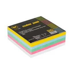 Worldone 70 GSM 400 Sheets Multicolor Cube Pad for Notes and Messages, WPE1218-0
