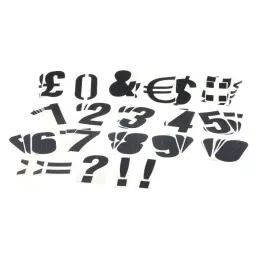 RS PRO Black Self Adhesive Numbers, 125 mm Character Height Model No 4566813-25