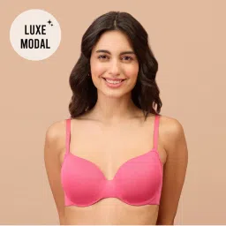 Nykd by Nykaa Super Soft Luxe Modal Padded Cushioned Wire T-Shirt Bra NYB218 Pink-picture-7