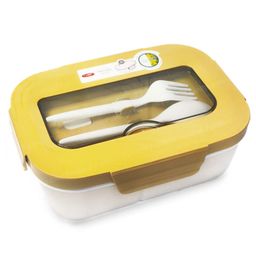 FunBlast 2 Compartment Lunch Box for School Kids  Yellow-image-11