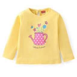 Babyhug 100% Cotton Full Sleeves Tee Flowers Print - Yellow-image-34